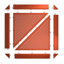 Garagevloer kunststof driehoekig- open structuur vlakke ribben oranje