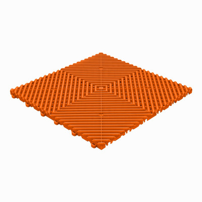 Garagevloer-kunststof-open ribben-structuur-rond Kleur: oranje