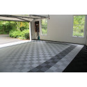 Garagevloer-kunststof-open ribben-structuur-rond Kleur: turquoise