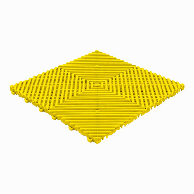 Garagevloer-kunststof-open ribben-structuur-rond Kleur: geel