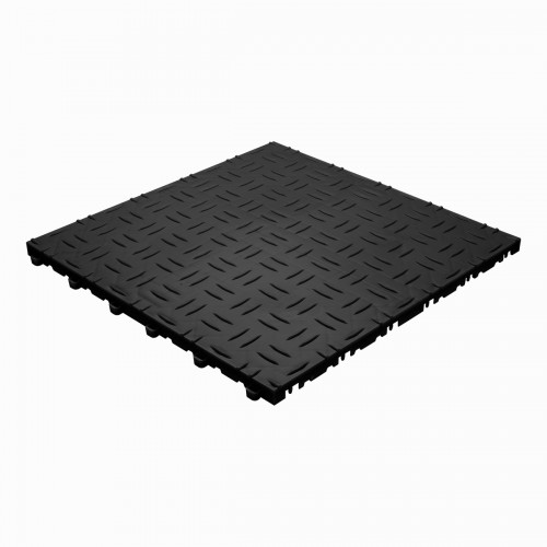 Garagevloer-kunststof-traanplaat-structuur-Kleur: zwart