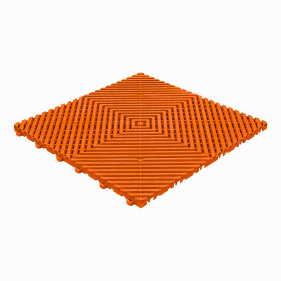 Garagevloer-kunststof-open ribben-structuur-vlak Kleur: oranje